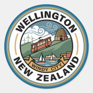 Wellington Nieuw-Zeeland Ronde Sticker