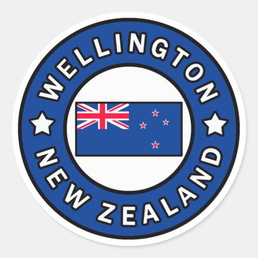 Wellington Nieuw-Zeeland Ronde Sticker (Voorkant)