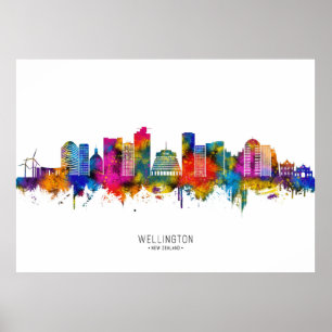 Wellington Nieuw-Zeeland Skyline Poster