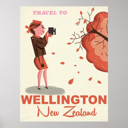 Wellington  Nieuw-Zeelandse reisposter Poster (Voorkant)