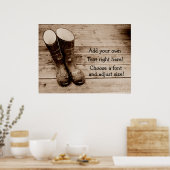 Wellingtons of Wellies Gumboots of Gummies? Poster (Keuken)