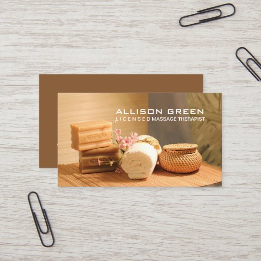 Wellness Aromatherapie SPA Salon Massage therapeut Visitekaartje (Voorkant / Achterkant in situ)