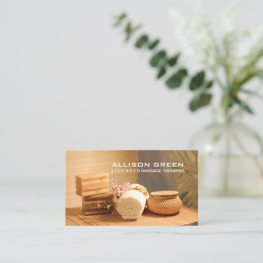 Wellness Aromatherapie SPA Salon Massage therapeut Visitekaartje (Staand voorkant)