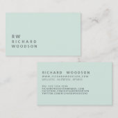 Wellness Bleek Mint Minted Name Initialen | Eenvou Visitekaartje (Voorkant / Achterkant)