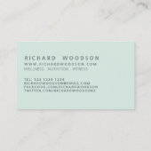 Wellness Bleek Mint Minted Name Initialen | Eenvou Visitekaartje (Achterkant)