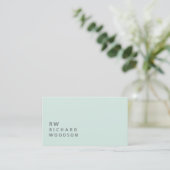 Wellness Bleek Mint Minted Name Initialen | Eenvou Visitekaartje (Staand voorkant)
