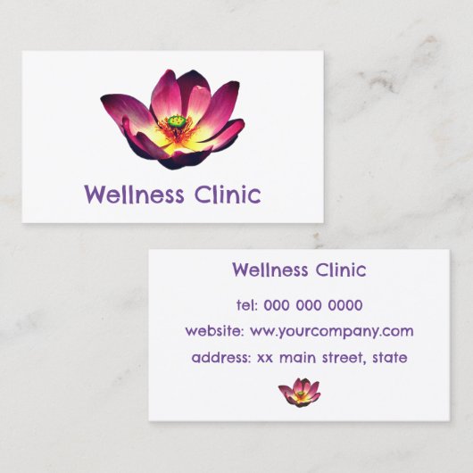 Wellness Clinic Pilates Yoga Stretching Studio Visitekaartje (Voorkant / Achterkant)