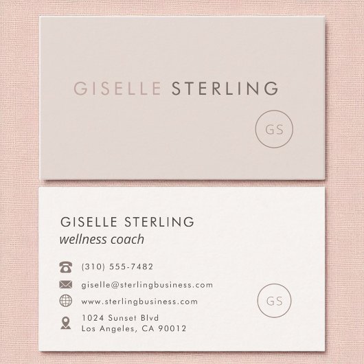 Wellness Coach Blush Roze Minimalistische Luxe Visitekaartje