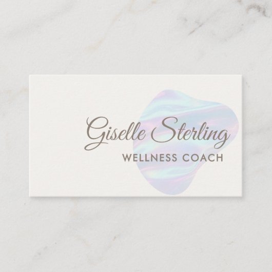 Wellness Coach Iridescent Pearl Opal Abstract Visitekaartje (Voorkant)