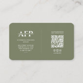 Wellness Coach Moderne Personal Trainer Sage Green Visitekaartje (Achterkant)