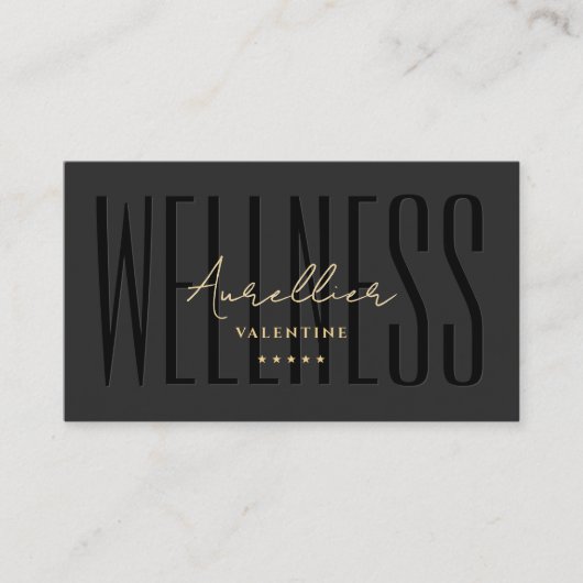 Wellness Coach Personal Trainer Zwart Minimaal Visitekaartje (Voorkant)