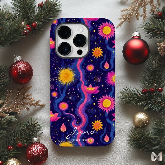Wellness Cosmic Floral met Levendige Roze & Geel Case-Mate iPhone Case