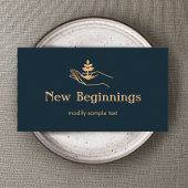 Wellness Counselor Hand Holding Leaf Plant Visitekaartje