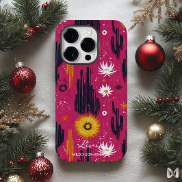 Wellness Desert Bloeit Met Vette Magenta & Cactuss Case-Mate iPhone 14 Pro Hoesje