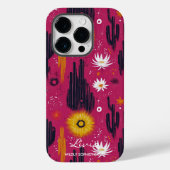 Wellness Desert Bloeit Met Vette Magenta & Cactuss Case-Mate iPhone Case (Achterkant)