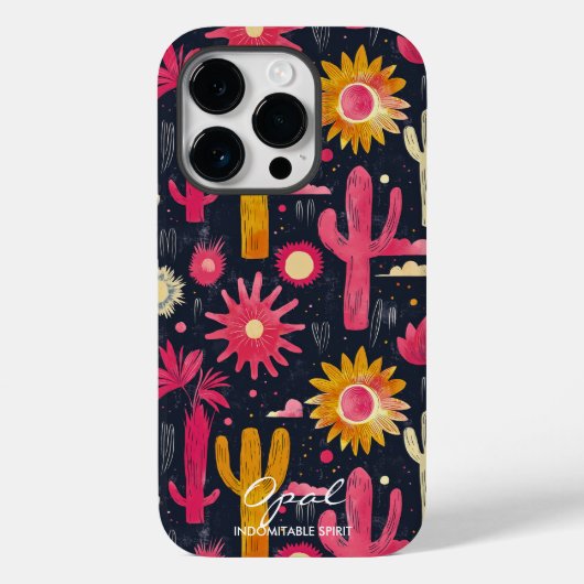 Wellness Desert Sunrise Cactus Pinks & Yellows Case-Mate iPhone Case (Achterkant)