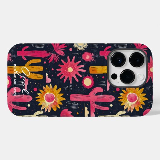 Wellness Desert Sunrise Cactus Pinks & Yellows Case-Mate iPhone Case (Achterkant (horizontaal))