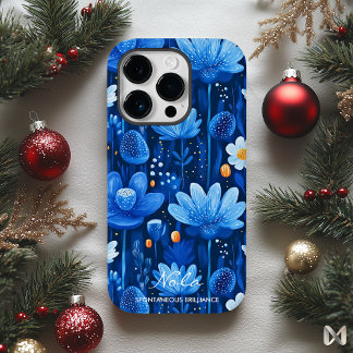 Wellness Dromerige Blauwe Bloemen met Levendige de Case-Mate iPhone 14 Pro Hoesje