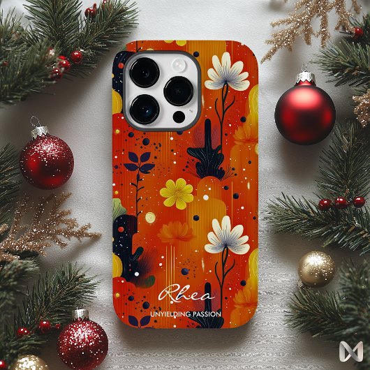 Wellness Fiery Floral Passion met vet Sinaasappel Case-Mate iPhone Case