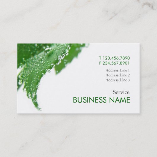 Wellness Fresh Care Business Card-sjabloon Visitekaartje (Voorkant)