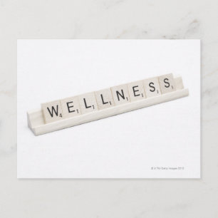 Wellness gespeld op een Woordbordspel. Briefkaart