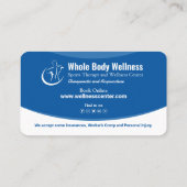 Wellness, handtherapie, sportmassage, medisch visitekaartje (Achterkant)