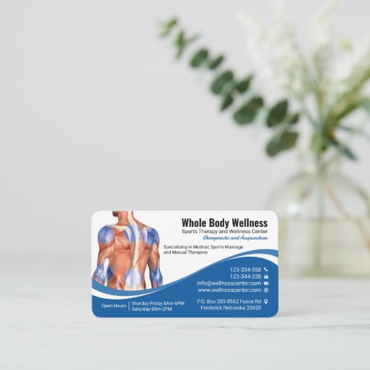 Wellness, handtherapie, sportmassage, medisch visitekaartje (Staand voorkant)