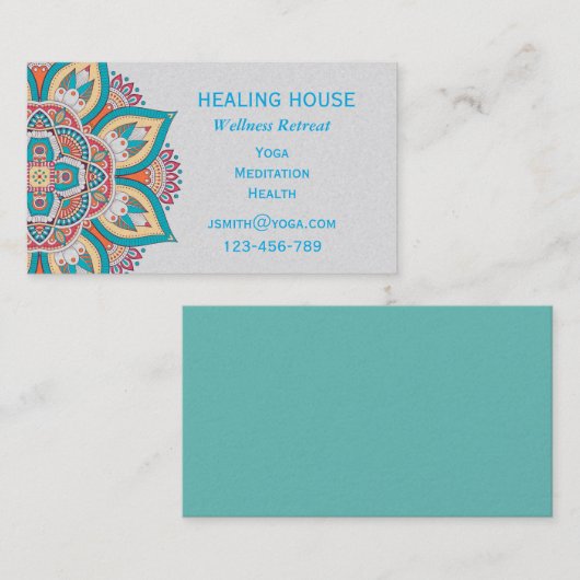 Wellness health retraite mandala visitekaartje (Voorkant / Achterkant)