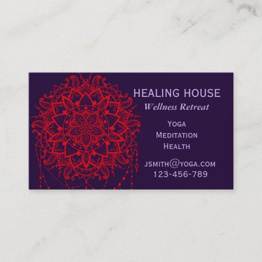 Wellness health retraite mandala visitekaartje (Voorkant)