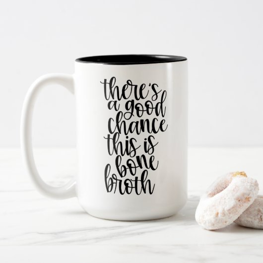 Wellness Holistic Health Bone Broth Tweekleurige Koffiemok (Met donut)