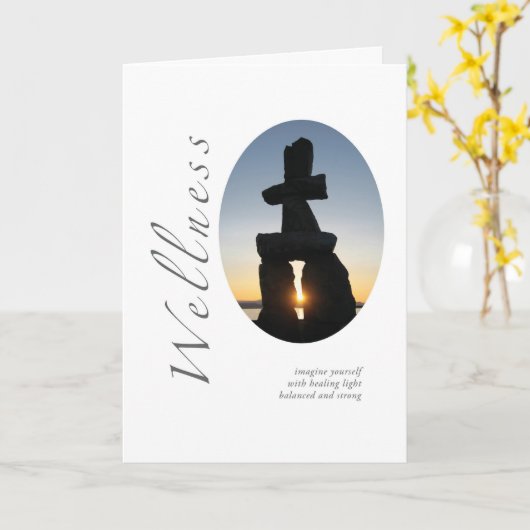 Wellness Inukshuk Kaart (Gele Bloem)