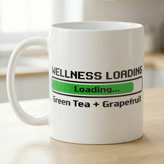 Wellness Loading Groene Thee Grapefruit Pixel Koffiemok