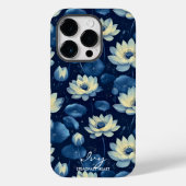 Wellness Lotus Blossom Zacht Geel & Diep Blauw Case-Mate iPhone Case (Achterkant)