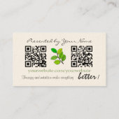 Wellness, massage, visitekaartje van het type natu (Achterkant)