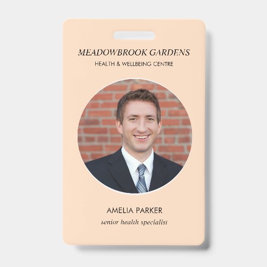 Wellness Personeelsfoto Identiteit Design Badge (Voorzijde)