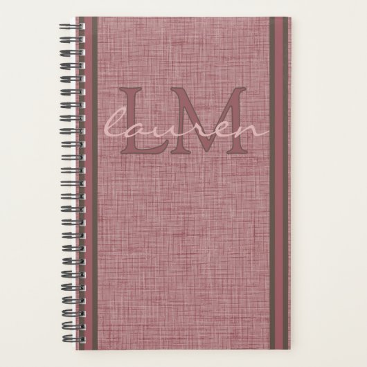 Wellness Planner Vintage Rode Linnen Design (Voorkant)