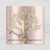 Wellness SPA Couch QRCODE Roos Tree of Live Vierkante Visitekaartje (Voorkant)