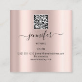 Wellness SPA Couch QRCODE Roos Tree of Live Vierkante Visitekaartje (Achterkant)