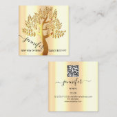 Wellness SPA Couch Tree of Live Gold QR Code Vierkante Visitekaartje (Voorkant / Achterkant)