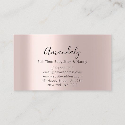 Wellness Spa Massage Therapy Pink Rose Visitekaartje (Achterkant)