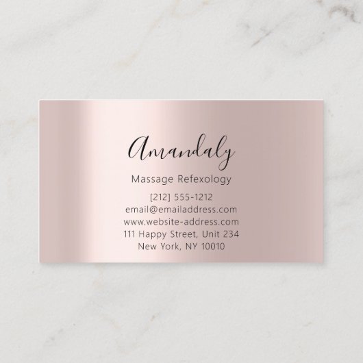 Wellness Spa Massage Therapy Reflexology Holograph Visitekaartje (Achterkant)