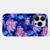 Wellness Style Lotus Blossom - Deep Blue & Paarse Case-Mate iPhone Case (Achterkant (horizontaal))