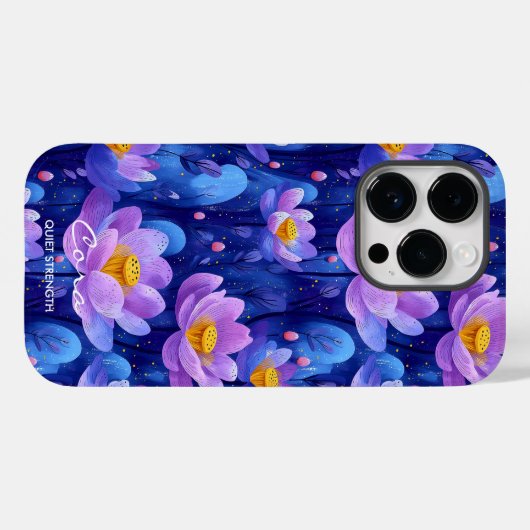 Wellness Style Lotus Blossom - Deep Blue & Paarse Case-Mate iPhone Case (Achterkant (horizontaal))