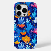 Wellness Style Vibrant Bloemen Bold Blues & Sinaas Case-Mate iPhone Case (Achterkant)