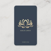 Wellness Therapeut Donker Blauw Goud Lotus Visitekaartje (Voorkant)