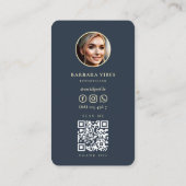 Wellness Therapeut Donker Blauw Goud Lotus Visitekaartje (Achterkant)