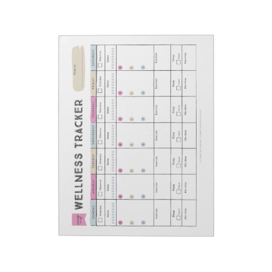 Wellness Tracker Notitieblok (Linkerzijde)