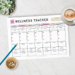 Wellness Tracker Notitieblok<br><div class="desc">Volg je welzijn de hele week door met deze wellness tracker. Houd je dieet,  fitness,  vitamines,  slaap,  wateropname en me-tijd bij.</div>