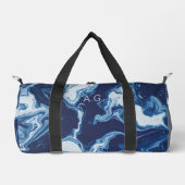 Wellness Waters Duffle Bag - Navy Marble Fluid Art Plunjezak (Voorkant)