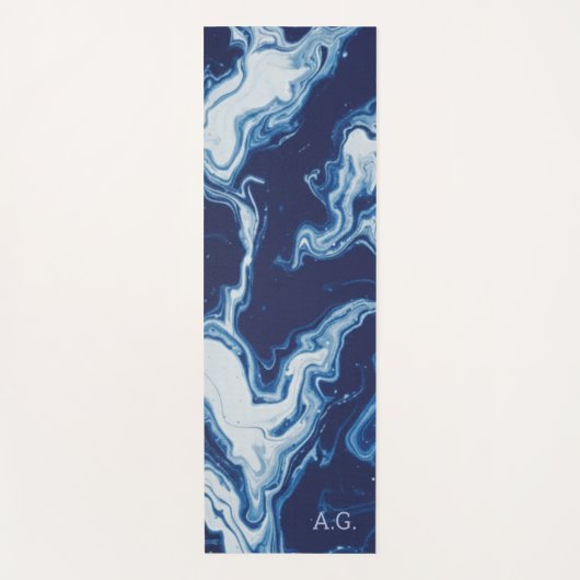 Wellness Waters Exercise Mat - Navy Blue Fluid  (Voorkant)